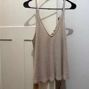 Women's Beige Knit Tank Top
